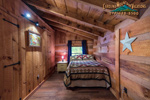 a Queen size bed in the second story bedroom 