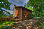 A true secluded mountain log cabin with a beautiful view 