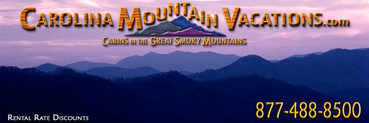 Discount vacation Rental rates for log cabins in the Bryson City, Cherokee, Nantahala and Fontana Lake areas of the North Carolina  Smoky Mountains by Carolina Mountain Vacations